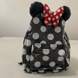 Disney Parks Authentic Minnie Mouse Sequined Backpack